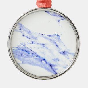 Blue and white marble metal ornament