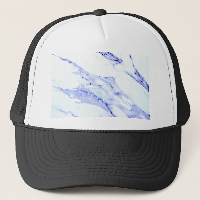 Blue and White Marble Trucker Hat (Front)