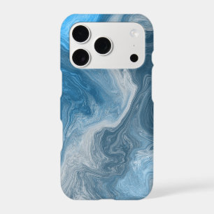 Blue and White Marble Water like Fluid Art