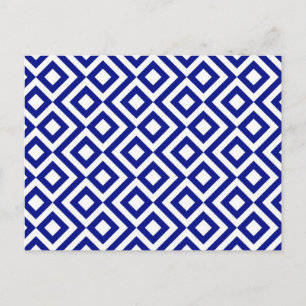 Blue and White Meander Postcard