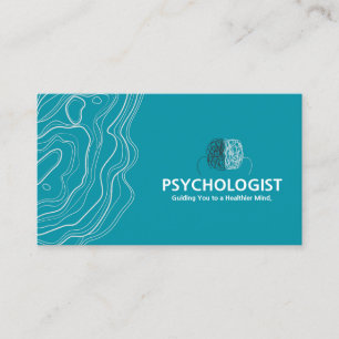 Blue and White Mental Health Psychologist  Business Card