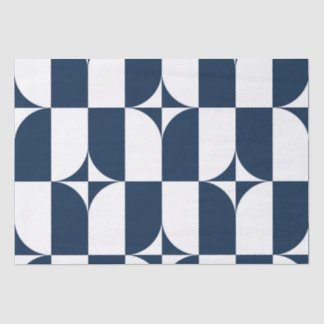 Blue and white mid-century modern tissue paper