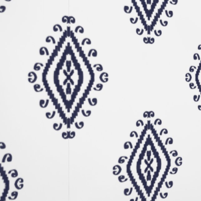 Blue and White Modern Geometric Print Pattern Wallpaper (Seam)