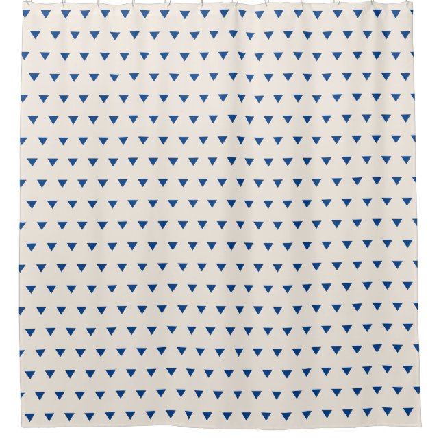 Blue and White Modern Geometric Triangles Pattern (Front)