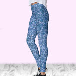 Blue and white modern stylish trendy pattern leggings<br><div class="desc">These blue and white patterned leggings are a good basic pattern that are cute for yoga class or just for lounging.</div>
