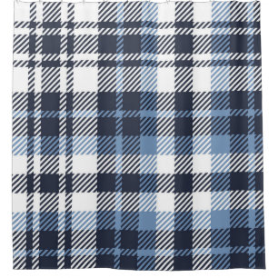 Blue and White modern tartan plaid Scottish seamle