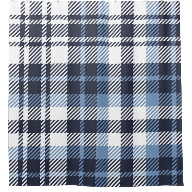 Blue and White modern tartan plaid Scottish seamle (Front)