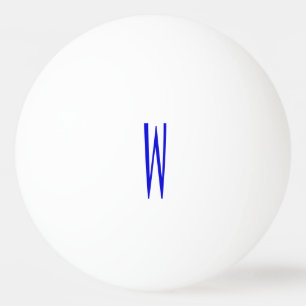 Blue and White Monogram Initial Ping Pong Ping Pong Ball