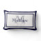 Blue and White Monogram Name Keepsake Pillow