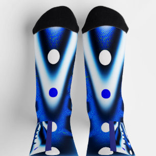 Blue and white moons socks