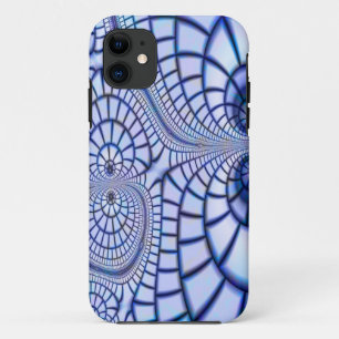 blue and white mosaic iPhone 11 case