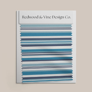 Blue and White Multi Stripe Fabric