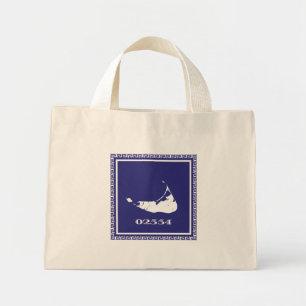 Blue and White Nantucket Island Tote Bag