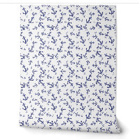 Blue and white nautical anchors