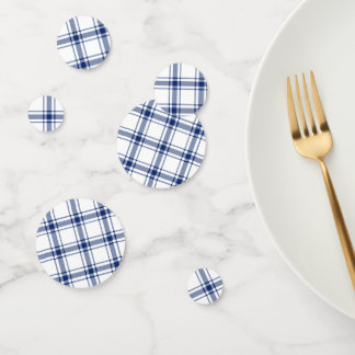 Blue and White Nautical Plaid Confetti