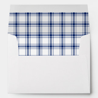 Blue and White Nautical Plaid Envelope