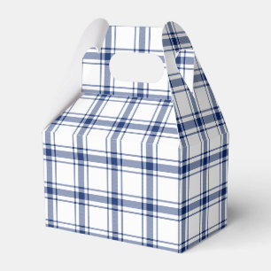 Blue and White Nautical Plaid Favor Box