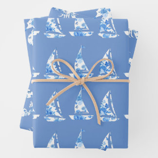 Blue and White Nautical Wrapping Sheets