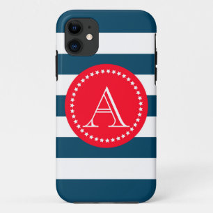 Blue and white navy pattern iPhone 11 case