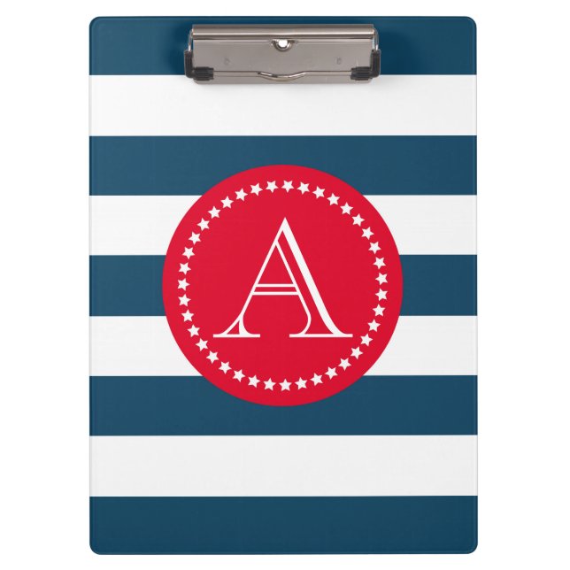 Blue and white navy pattern clipboard (Front)