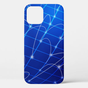 Blue and White Network Connections iPhone 12 Case