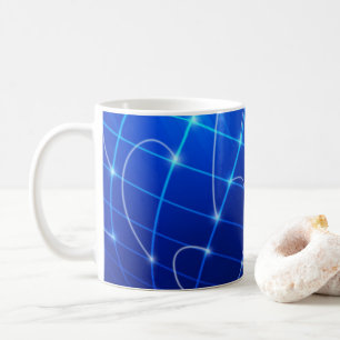 Blue and White Network Connections Coffee Mug