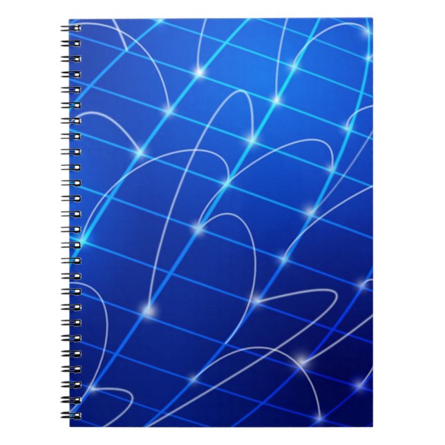 Blue and White Network Connections Notebook (Front)