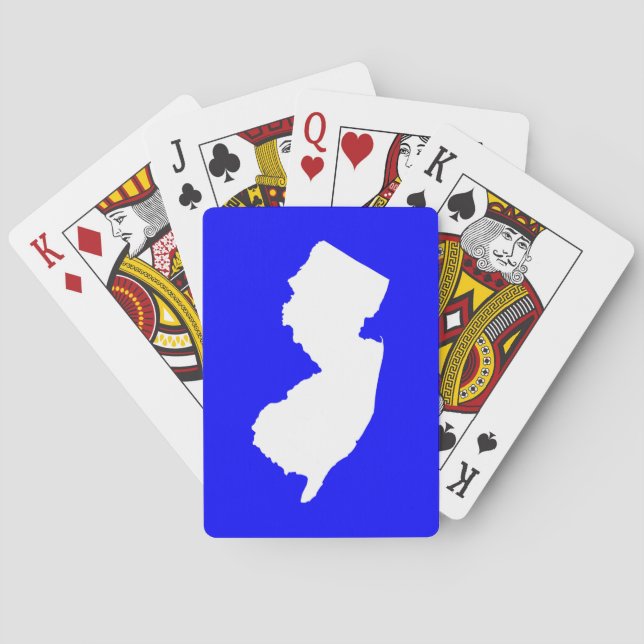 Blue and White New Jersey Playing Cards (Back)