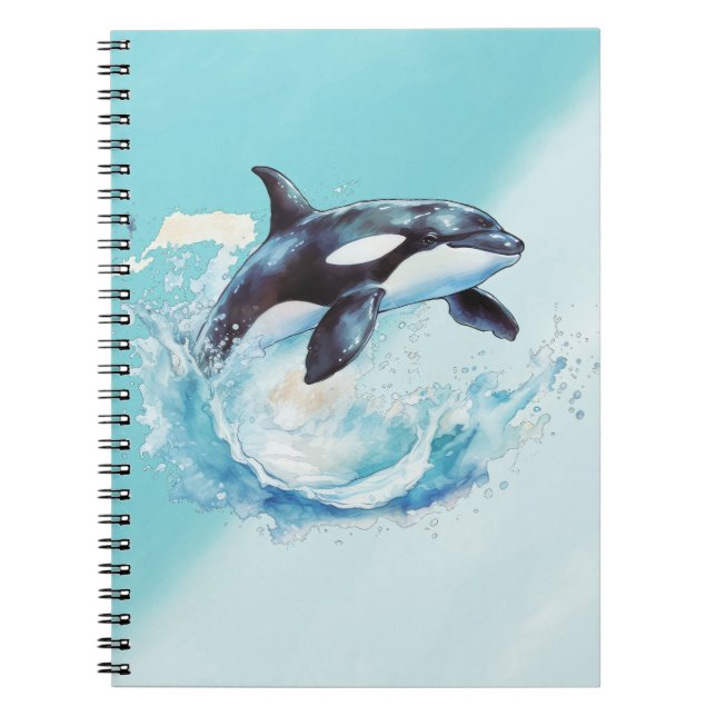 Blue and White Ocra Ocean Beach Nautical Notebook (Front)