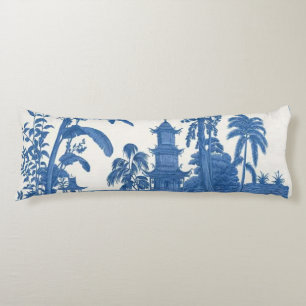 Blue and White Oriental Chinoiserie Body Pillow