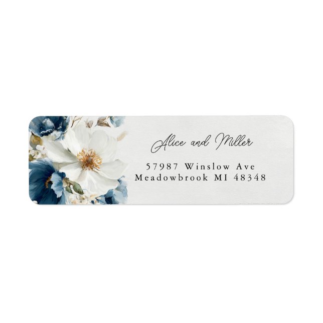 Blue and White Painterly Floral Wedding (Front)