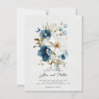 Blue and White Painterly Floral Wedding