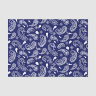 Blue and white paisley  tissue paper