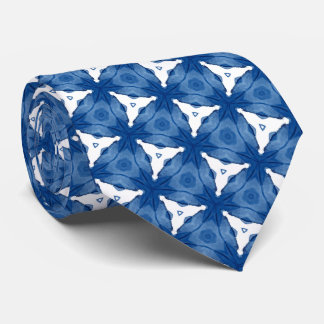 Blue and White Pattern Tie
