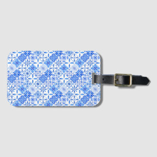 Blue and white patterned zellige Azulego Lifesty Luggage Tag