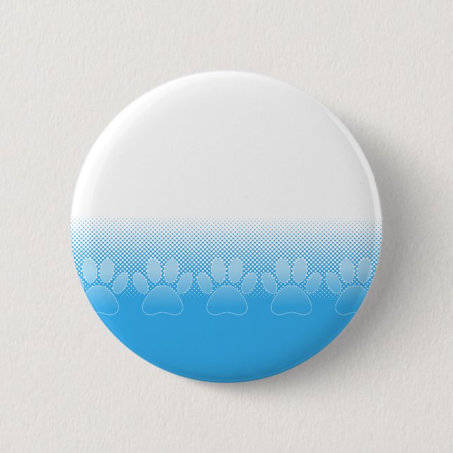 Blue And White Paws With Newsprint Background 2 Inch Round Button (Front)