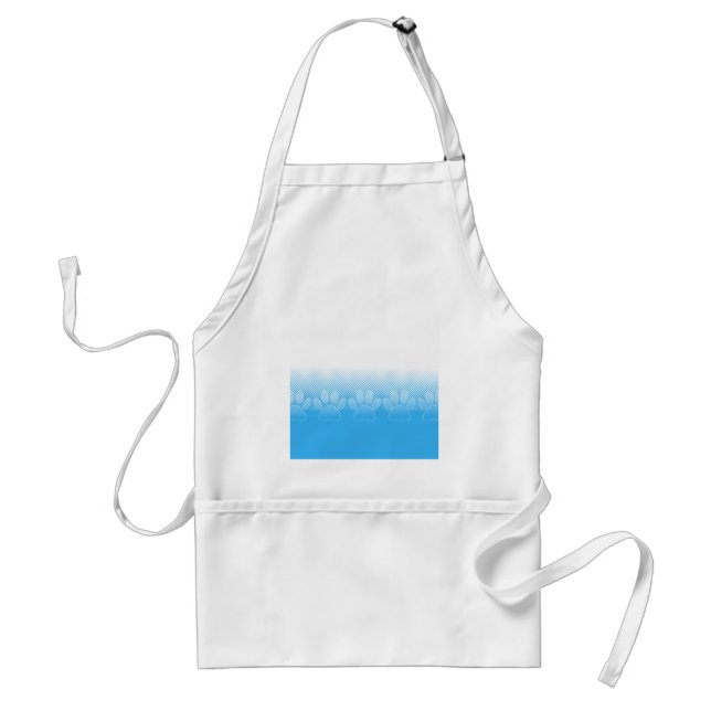 Blue And White Paws With Newsprint Background Standard Apron (Front)
