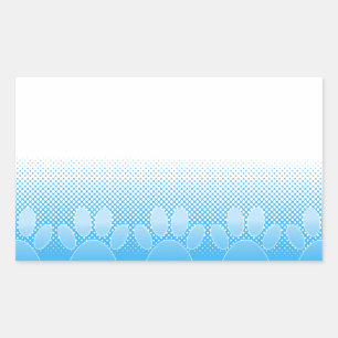 Blue And White Paws With Newsprint Background Sticker
