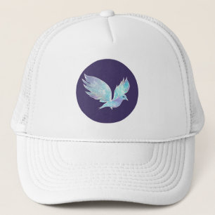 Blue and White Peace Dove Watercolor  Trucker Hat