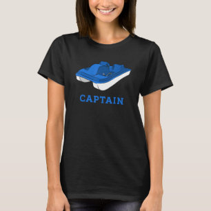 Blue and White Pedal Boat Captain Graphic T-Shirt