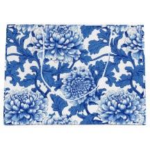 Blue and White Peony Chinoiserie Floral