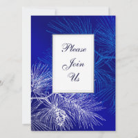 Blue and White Pine Custom Invitation Template