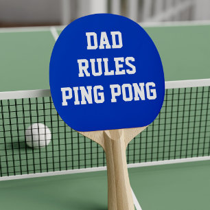 Blue and White Ping Pong Champion Dad Rules Paddle