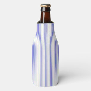Blue and White Pinstripe Can or Bottle Cooler