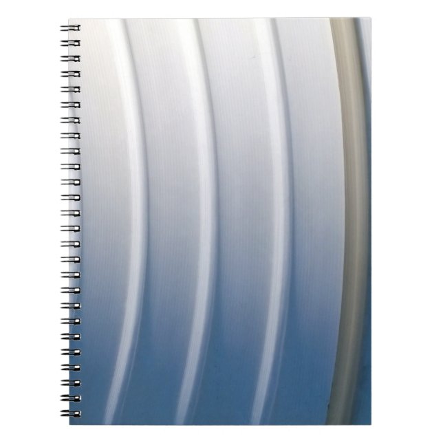 Blue and white plastic container notebook (Front)