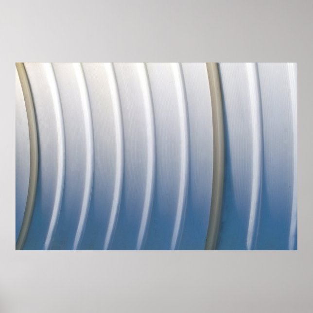 Blue and white plastic container poster (Front)