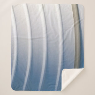 Blue and white plastic container sherpa blanket