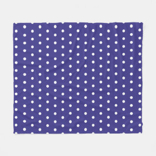 Blue and White Polka Dot Pattern     Fleece Blanket