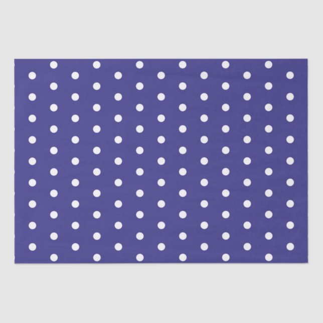Blue and White Polka Dot Pattern   Tissue Paper (Front)