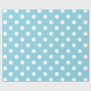 Blue and White Polka Dot Pattern Wrapping Paper